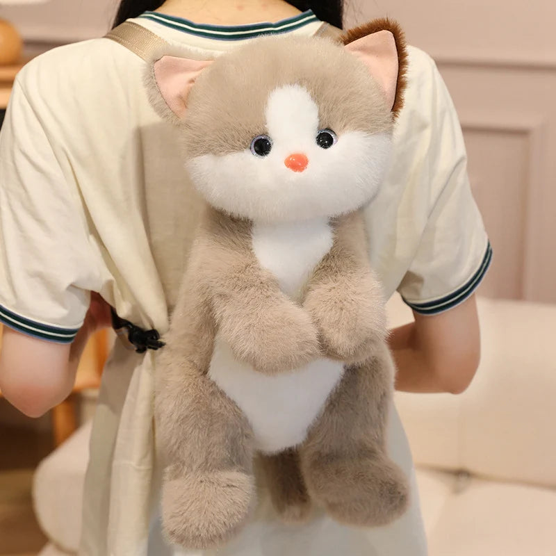 Kawaii Dog Cat Stuffed Animal Plush Crossbody Backpack
