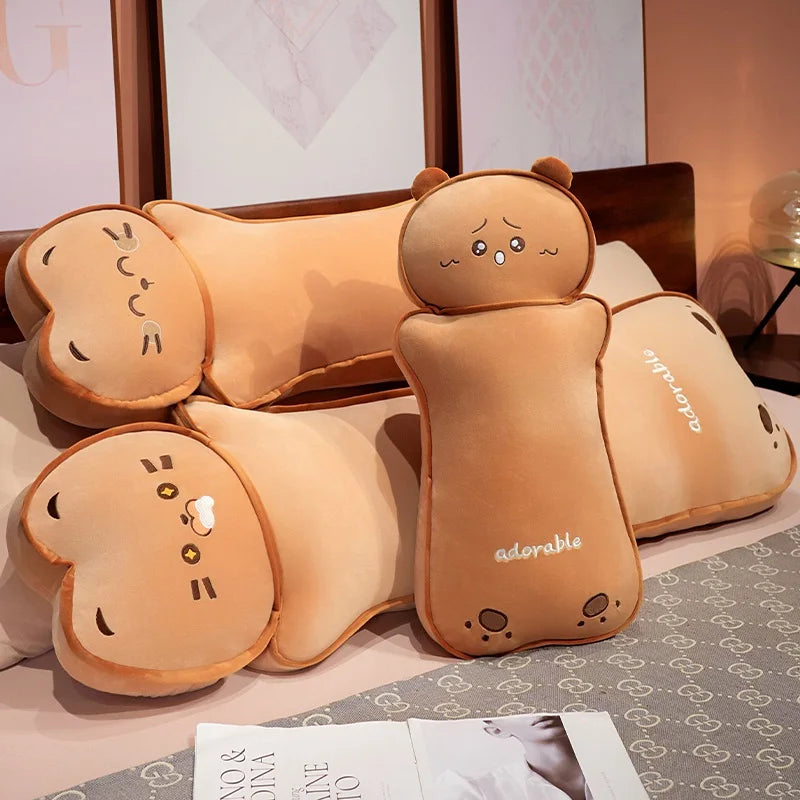 Toasty the Kawaii Butter Biscuit Cat Bear Long Body Plush Pillow