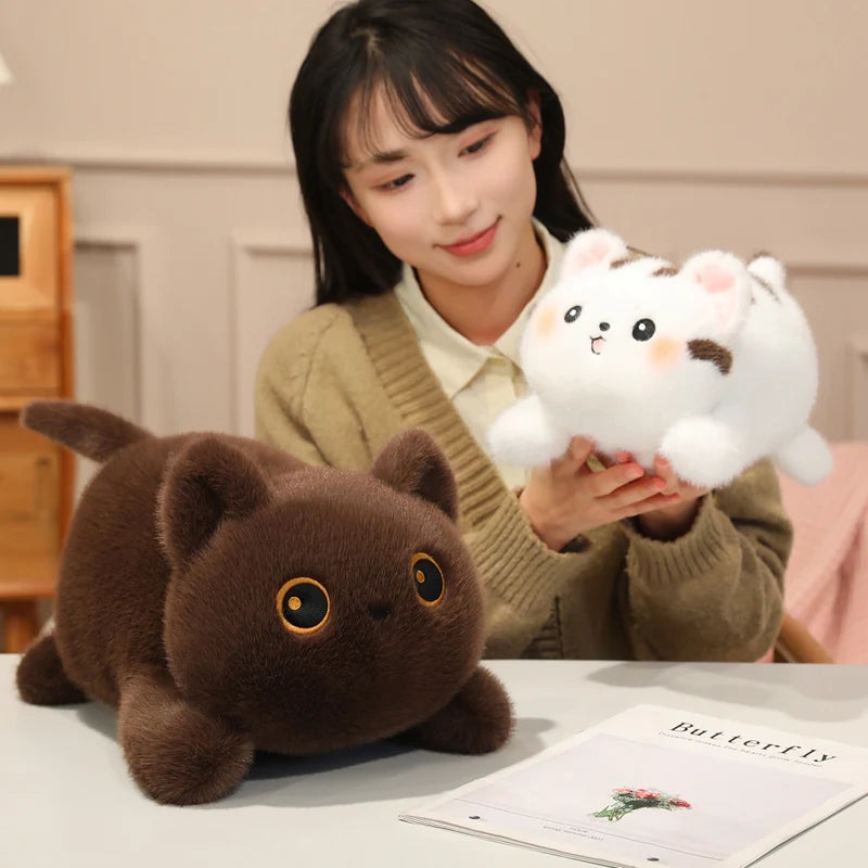 Fatty the Chubby Big-Face Kawaii Cat Lying Snuggle Plushie