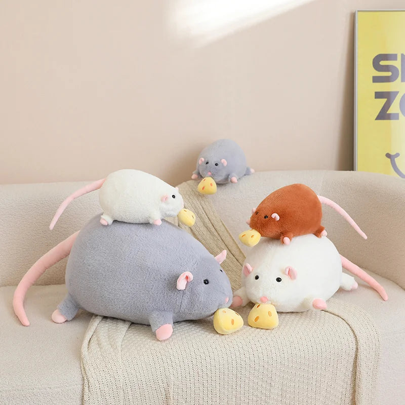 Nibbles the Cheeky Pull-String Cheese Rat Plushie