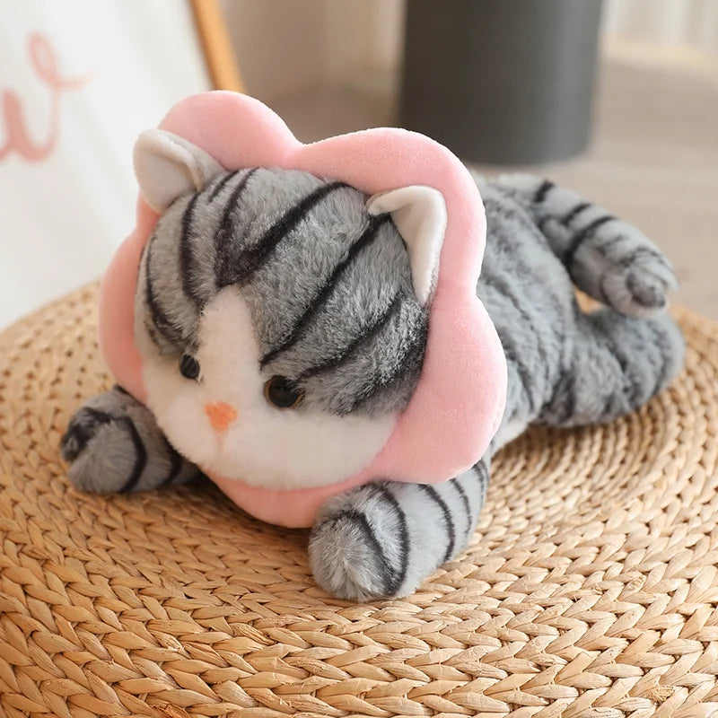 Lounging Cat with Fish Bread Kawaii Plushie
