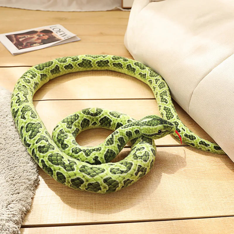 Slithers the Giant Kawaii Piebald Snake Simulation Snuggle Plushie