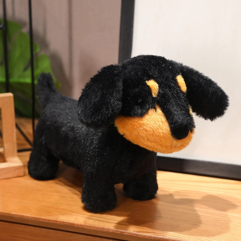 Slinky the Scarf-Dressed Dachshund Standing Plush