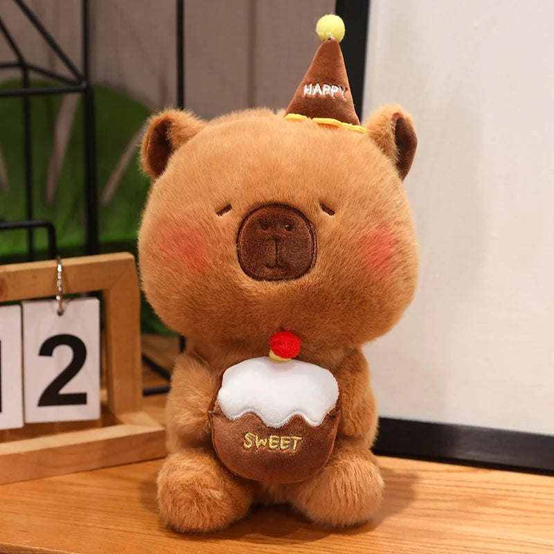 Capy the Sweet Bear Cake Dessert Capybara Plush Pillow