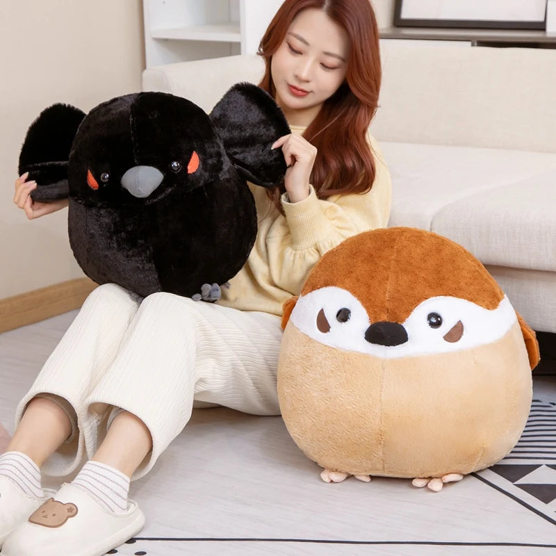 Pippin the Pudgy Round Sparrow Plush Pillow