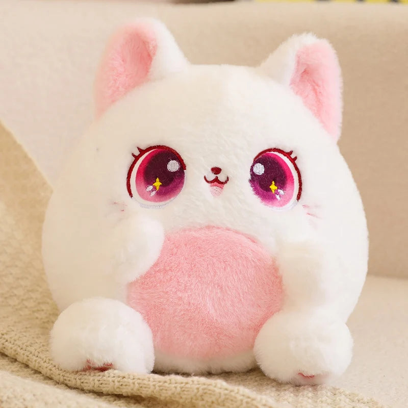 Big-Eyed Kawaii Rainbow Cat Snuggle Plushie
