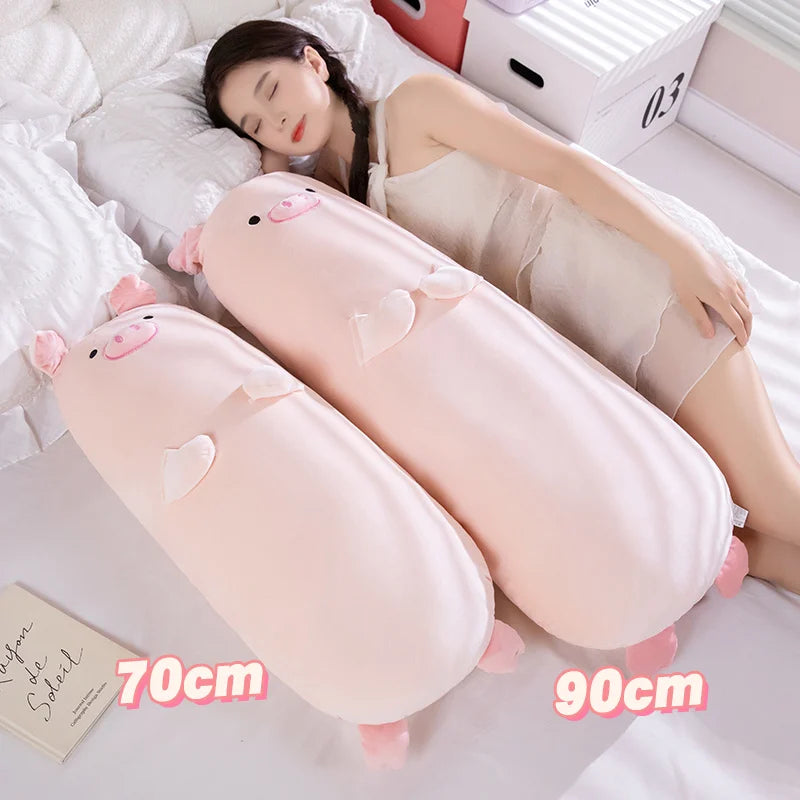 Piggy the Kawaii Long Squishy Pig Capybara Snuggle Plush Pillow
