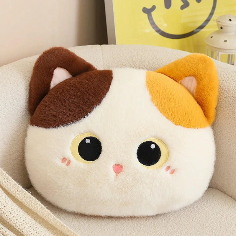 Callie the Soft Calico Black Cat Throw Plush Cushion