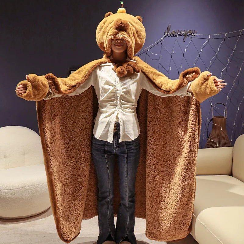 Capy the Kawaii Black Cloak Capybara Blanket Plush
