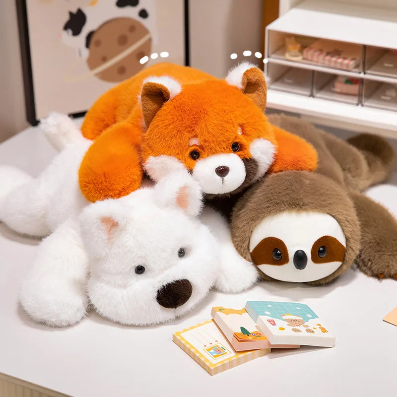 Fluffy Kawaii Westie Raccoon Sloth Husky Fox Snuggle Plushie