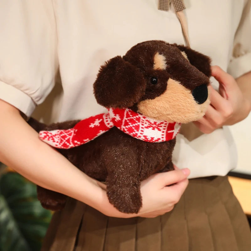 Slinky the Scarf-Dressed Dachshund Standing Plush