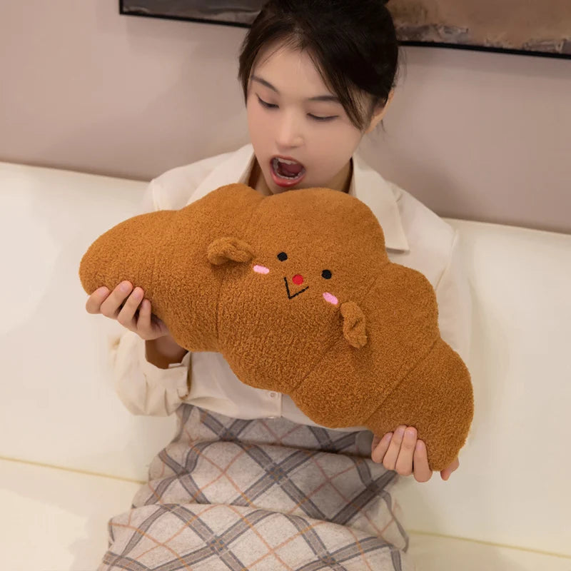 Cozy Croissant Bread Snuggle Plushie Pillow