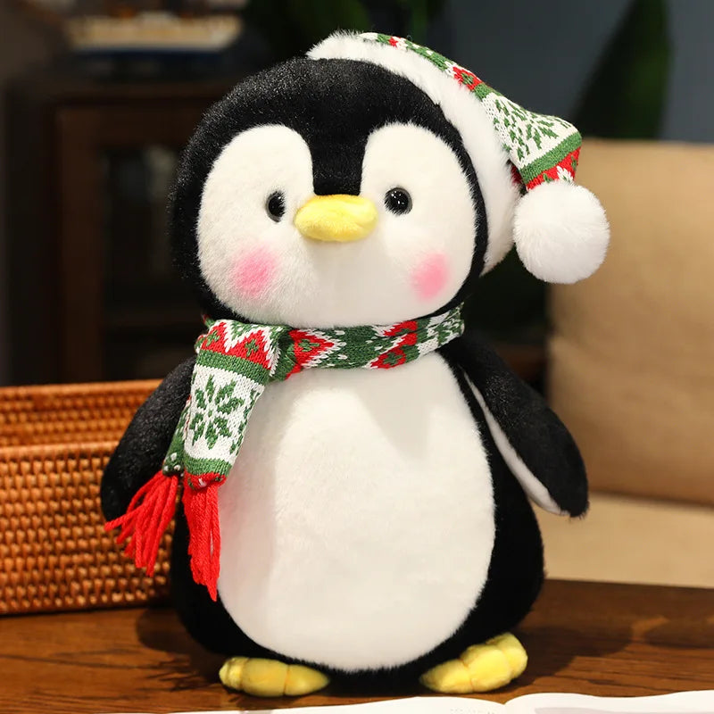 Hatty the Christmas Penguin Soft Plush Pillow