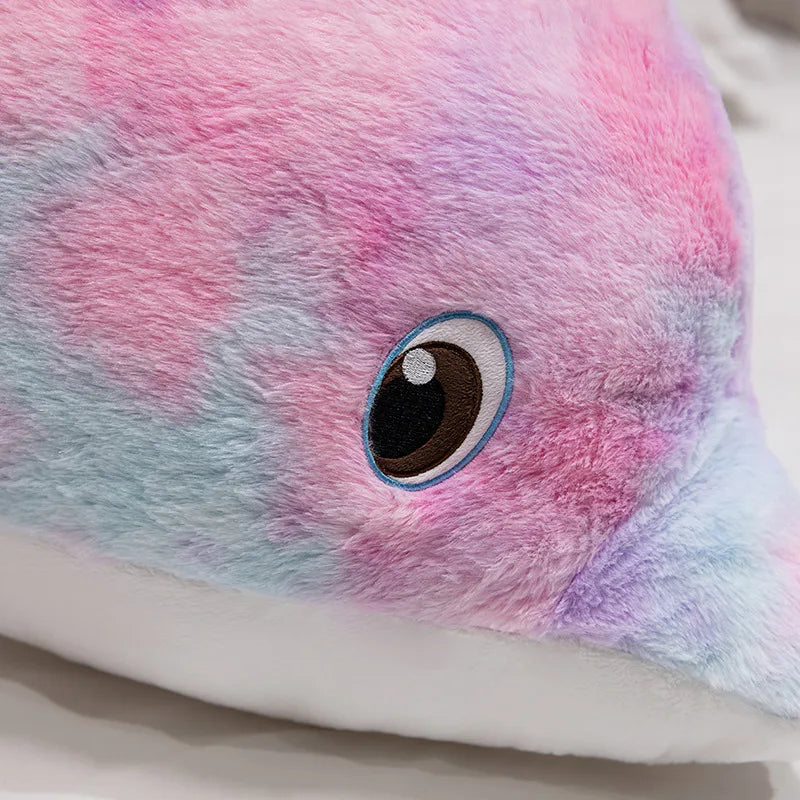 Dolphy the Giant Colorful Dolphin Snuggle Plush