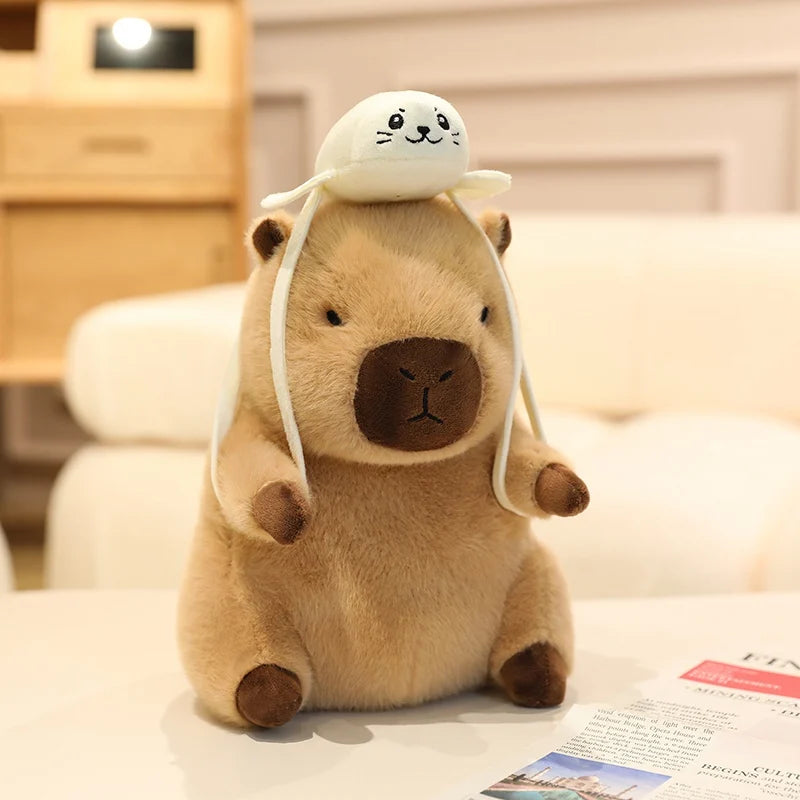 Chunky Dressed Capybara with Backpack Kawaii Plushie