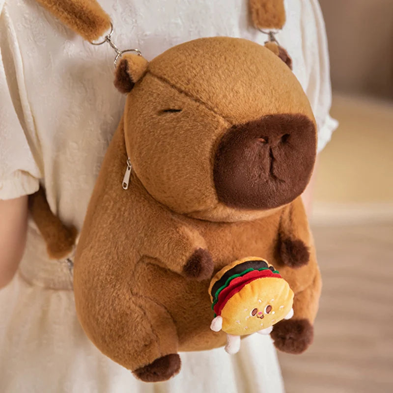 Capy the Bow Fries Burger Flower Capybara Backpack Plush