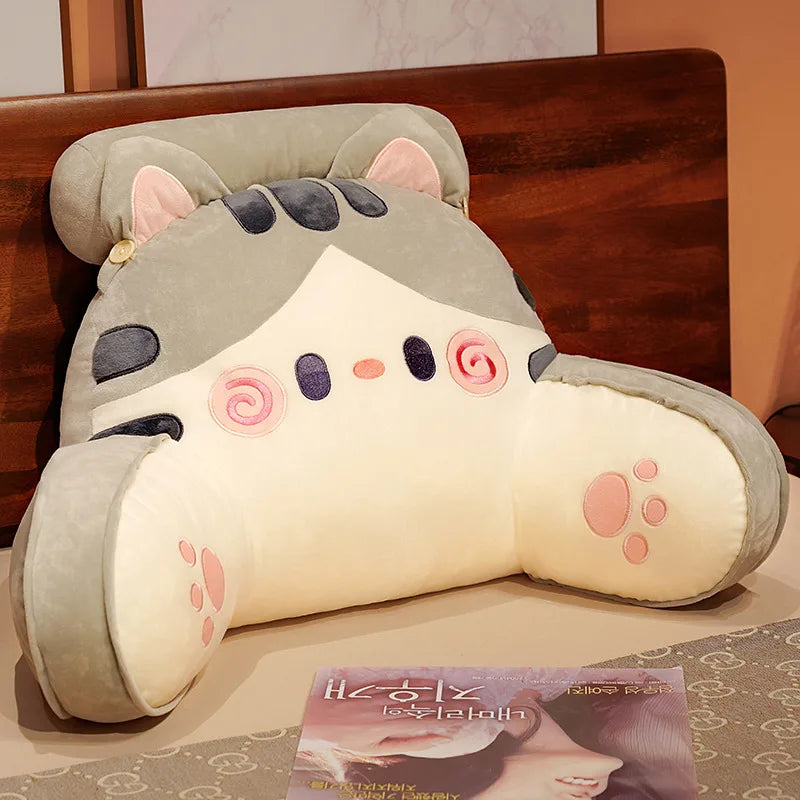 Poofy Backrest Animal Cat Sofa Triangle Pillow