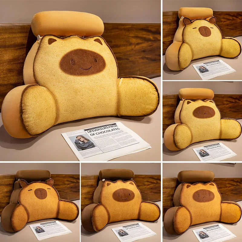 Toasty Kawaii Bread Cat Capybara Triangle Backrest Pillow