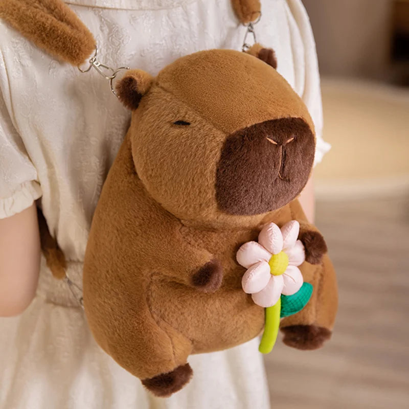 Capy the Bow Fries Burger Flower Capybara Backpack Plush