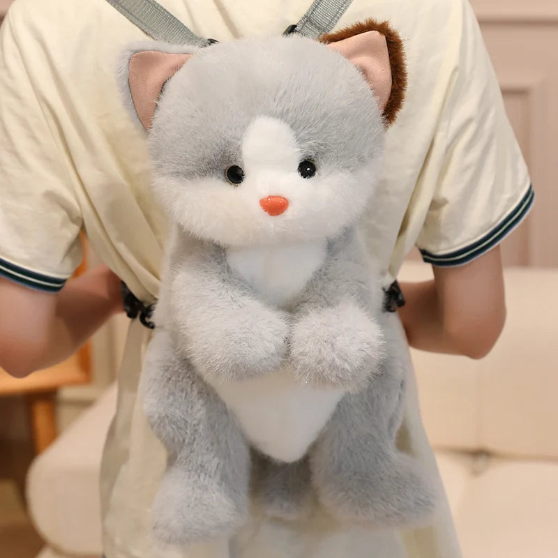 Kawaii Dog Cat Stuffed Animal Plush Crossbody Backpack
