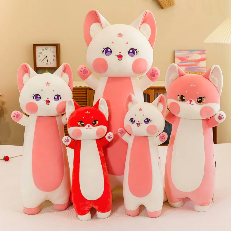 Vixen the Kawaii Long Red Fox Cat Snuggle Pillow