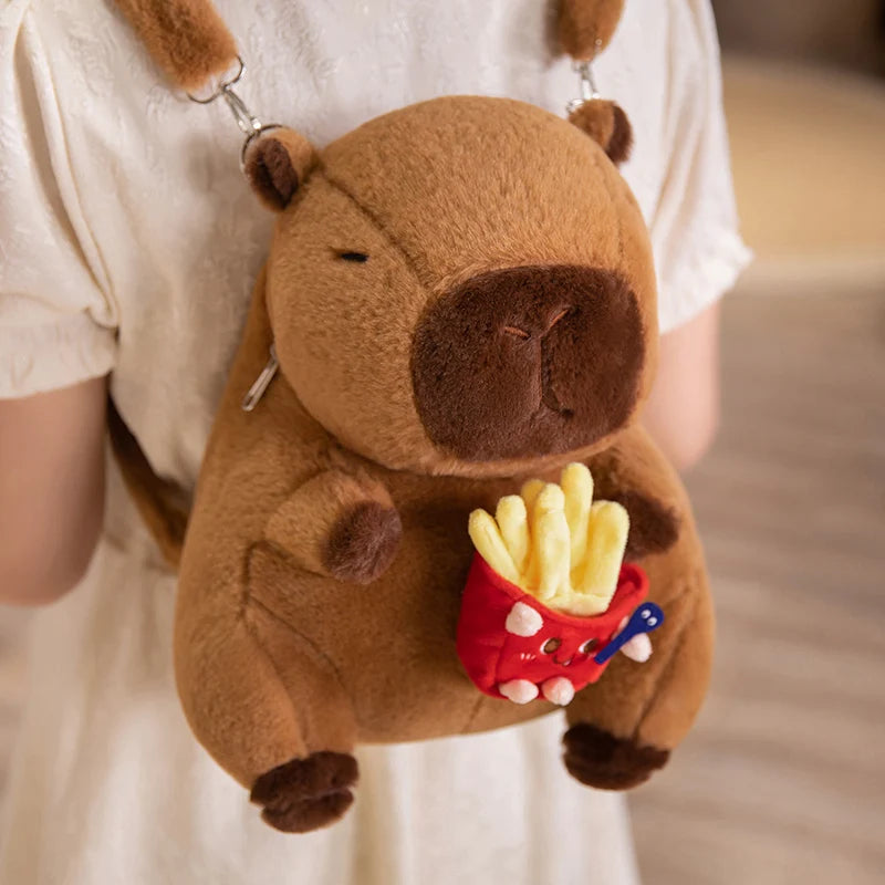 Capy the Bow Fries Burger Flower Capybara Backpack Plush