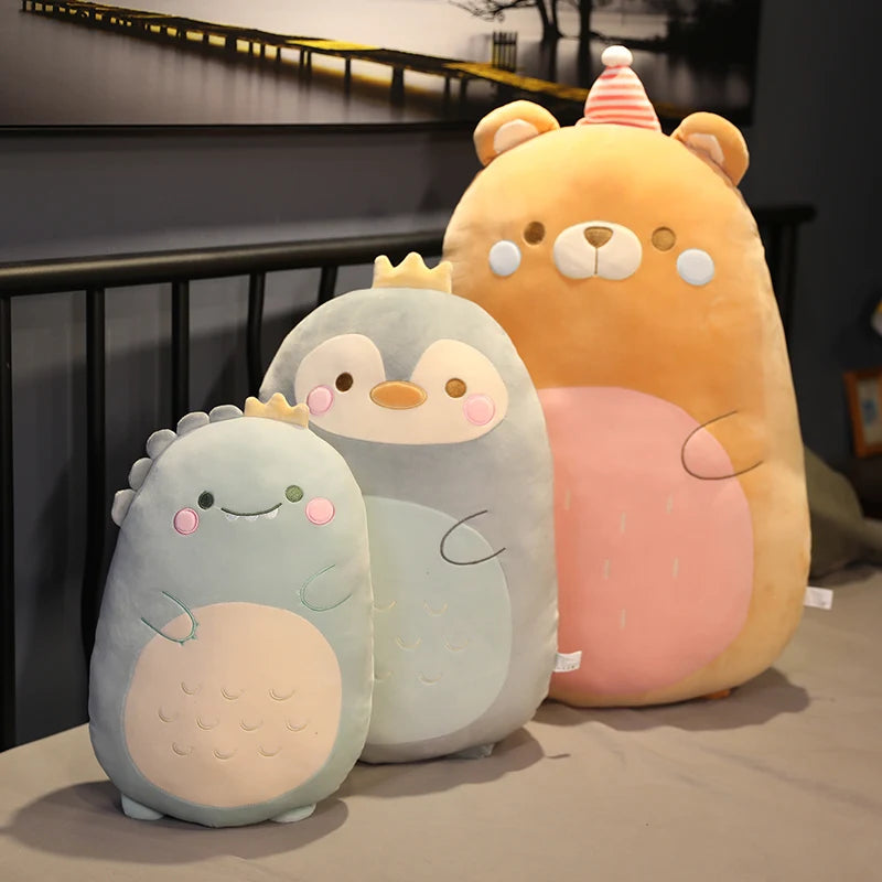 Squidgy Kawaii Dino Bear Pig Snuggle Pillow Plush