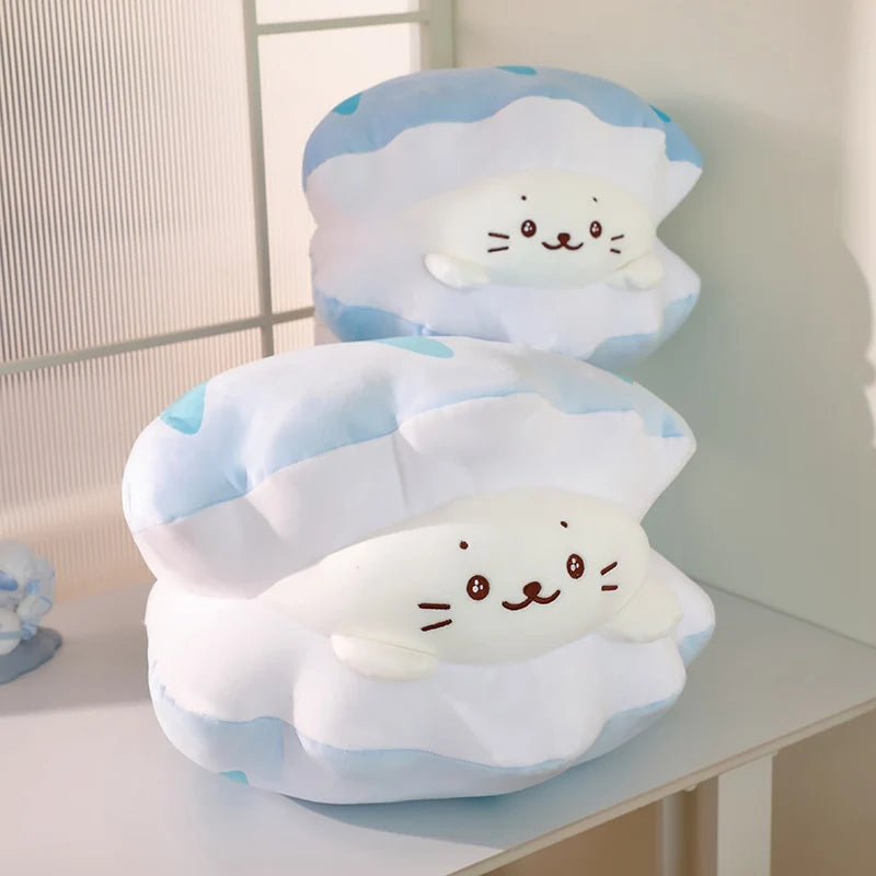 Snowy the Seal in Shell Soft Plush Pillow