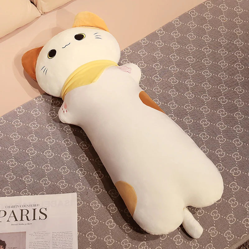 Noodle the Kawaii Long Cat Bolster Leg Support Snuggle Pillow