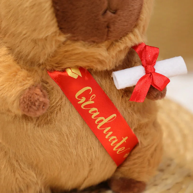Capy the Doctor Graduate Cartoon Capybara Plush Pillow