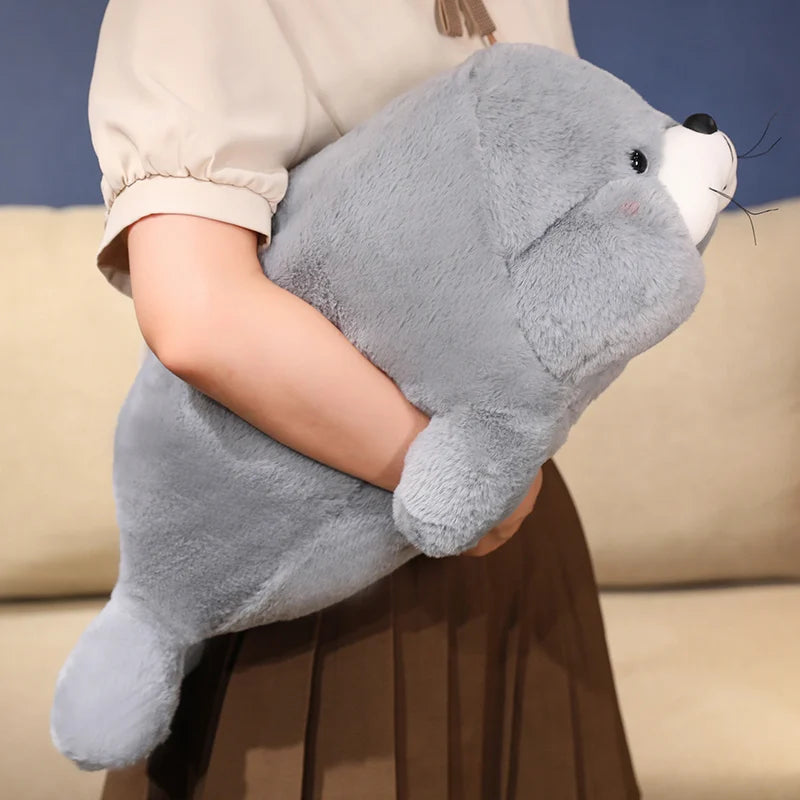 Sandy the Hairy Lying Seal Soft Plush Cushion