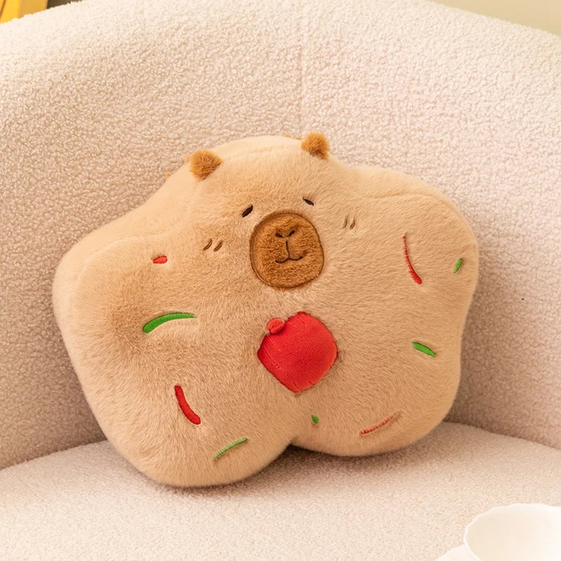 Gingerbread the Festive Kawaii Capybara Plush Pillow