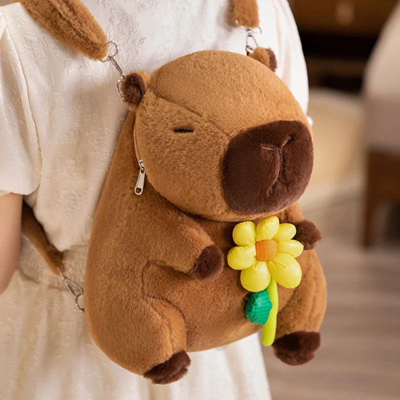 Capy the Bow Fries Burger Flower Capybara Backpack Plush