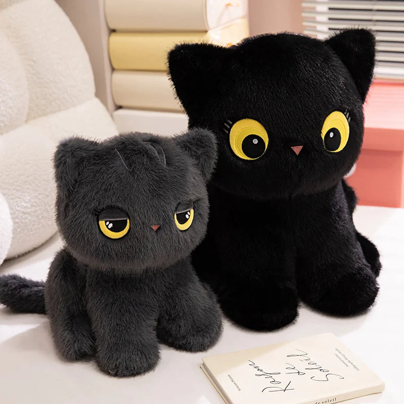 Shadow the Sitting Black Cat Snuggle Pillow
