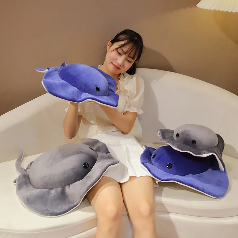 Manta the Kawaii Ray Throw Sofa Plush Pillow