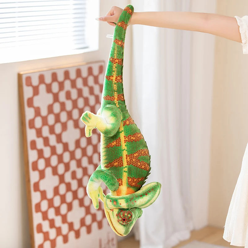 Lifelike Lounging Chameleon Kawaii Plushie