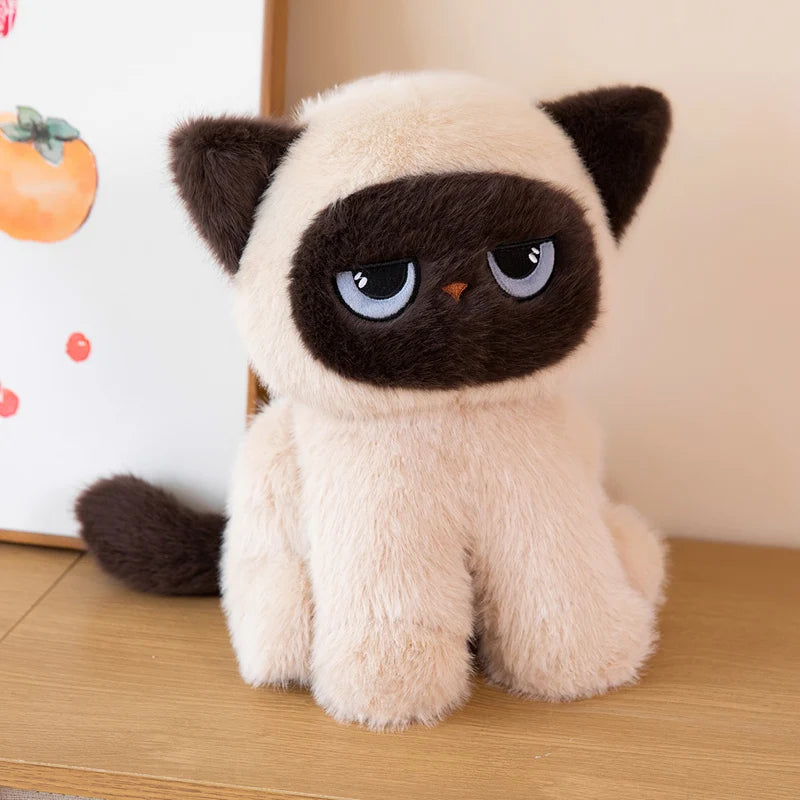 Sitting Siamese Cat Plush Cushion