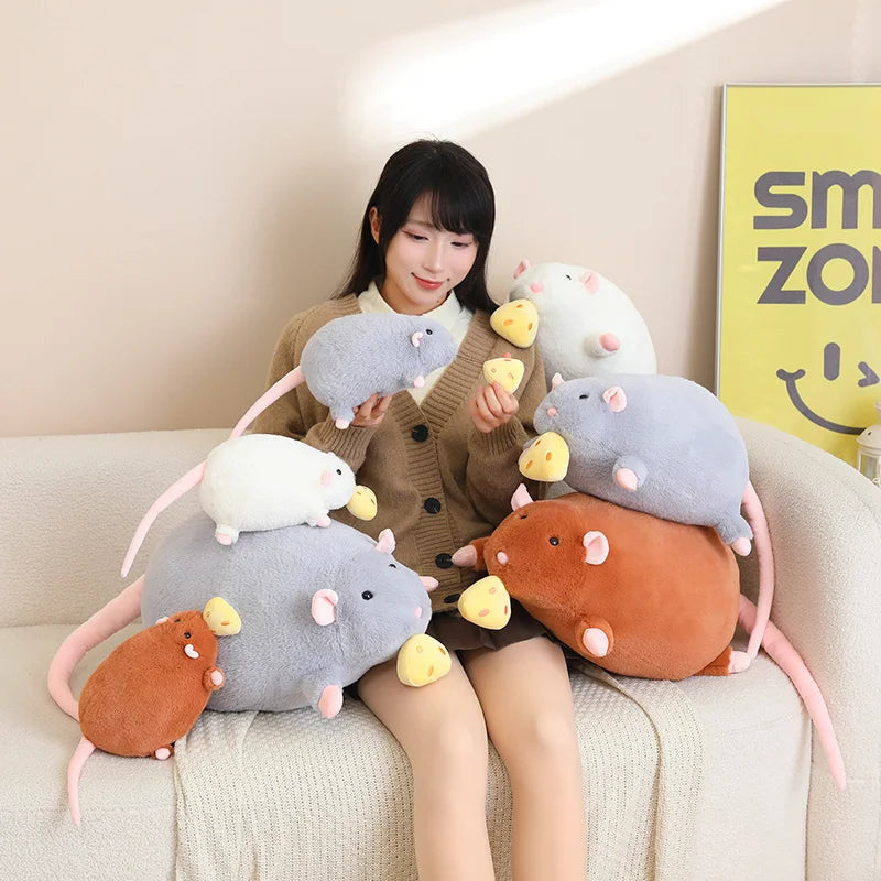 Nibbles the Cheeky Pull-String Cheese Rat Plushie