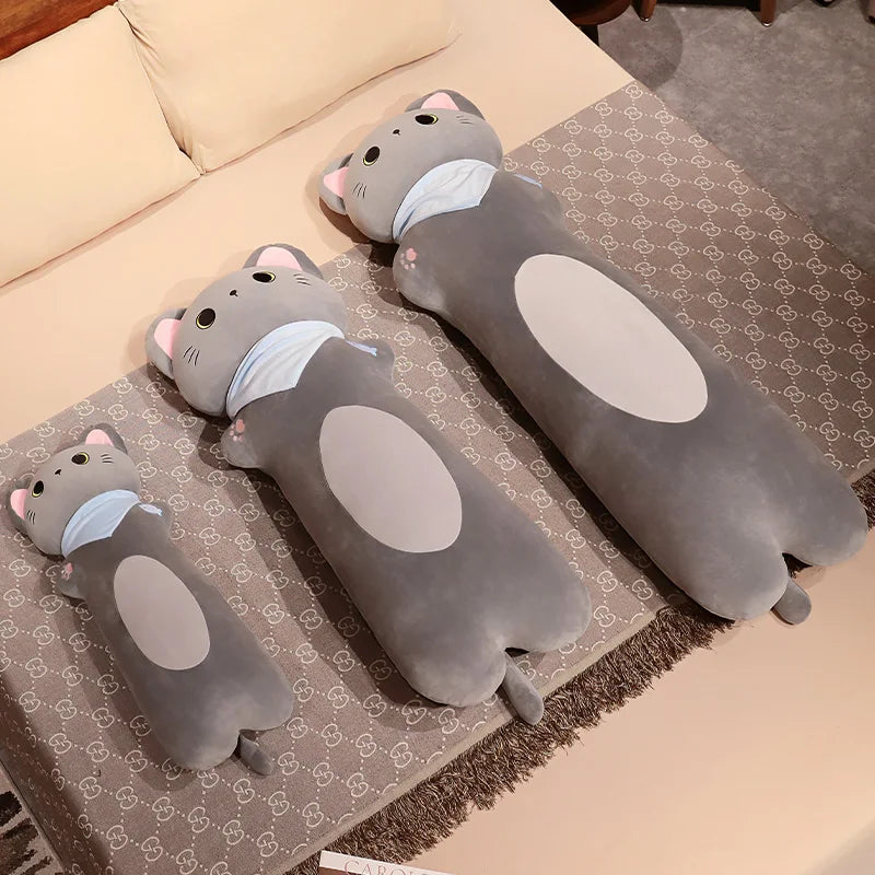 Noodle the Kawaii Long Cat Bolster Leg Support Snuggle Pillow