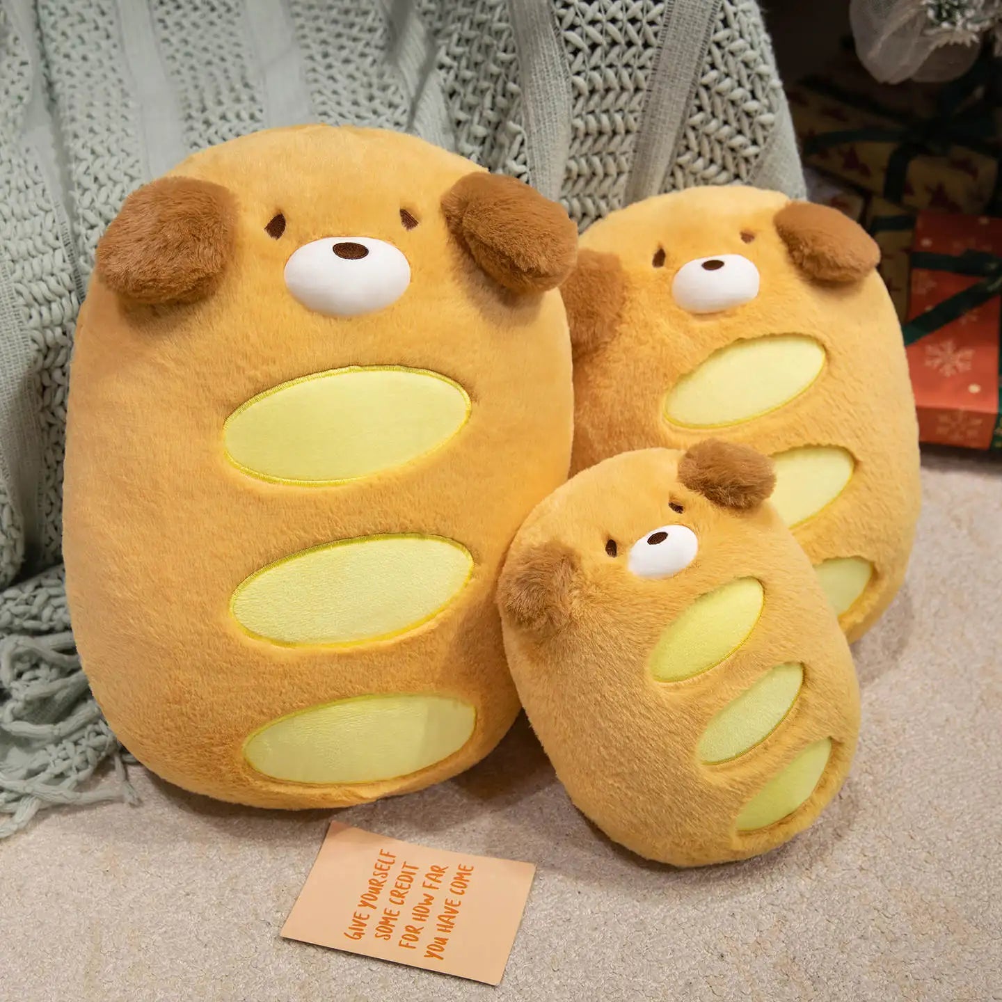 Bready the Kawaii Soft Bread Shaped Dog Snuggle Plush Pillow