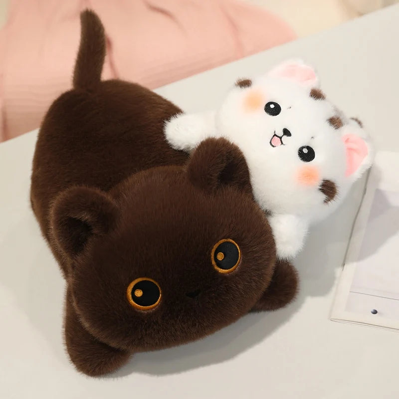 Fatty the Chubby Big-Face Kawaii Cat Lying Snuggle Plushie
