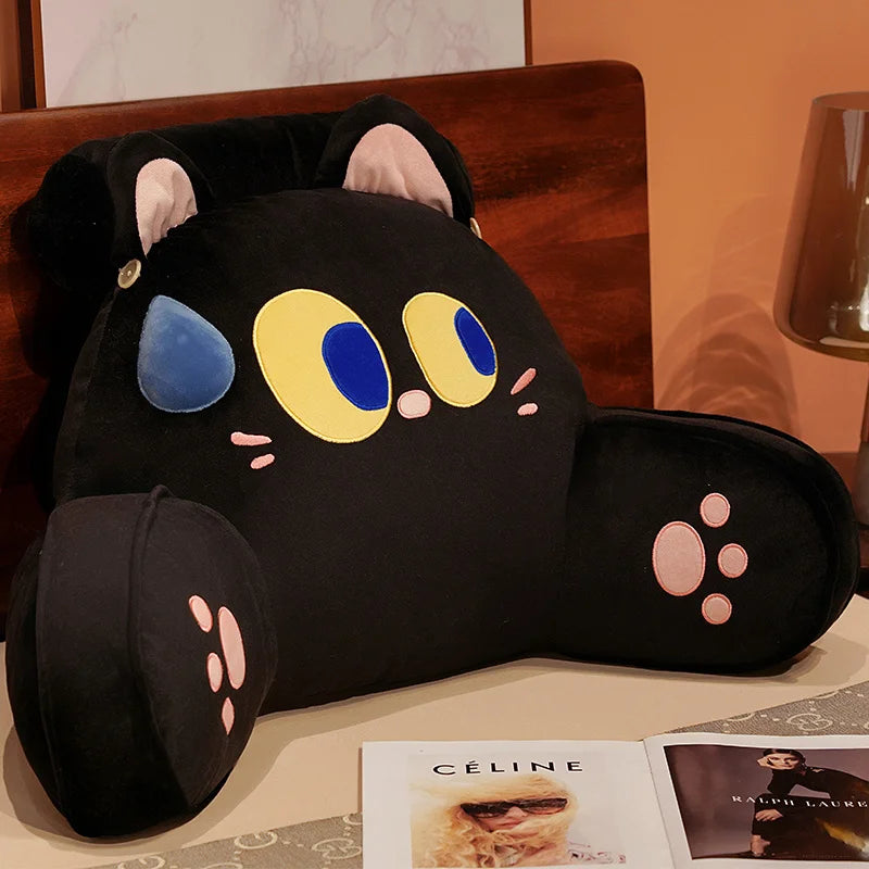 Poofy Backrest Animal Cat Sofa Triangle Pillow