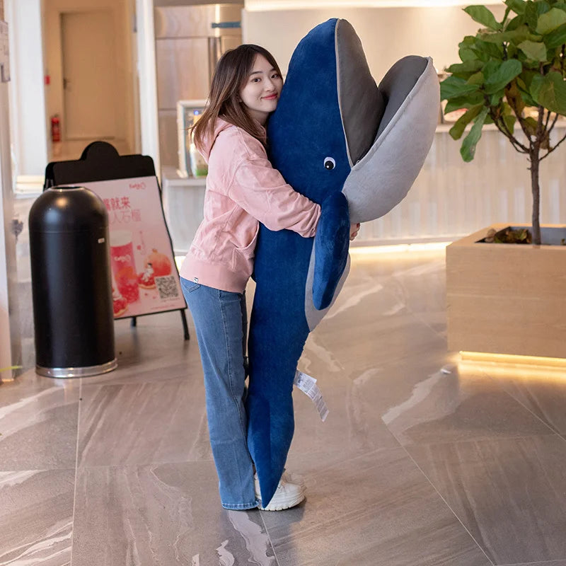 Moby the Kawaii Blue Whale Zipper Mouth Snuggle Plushie