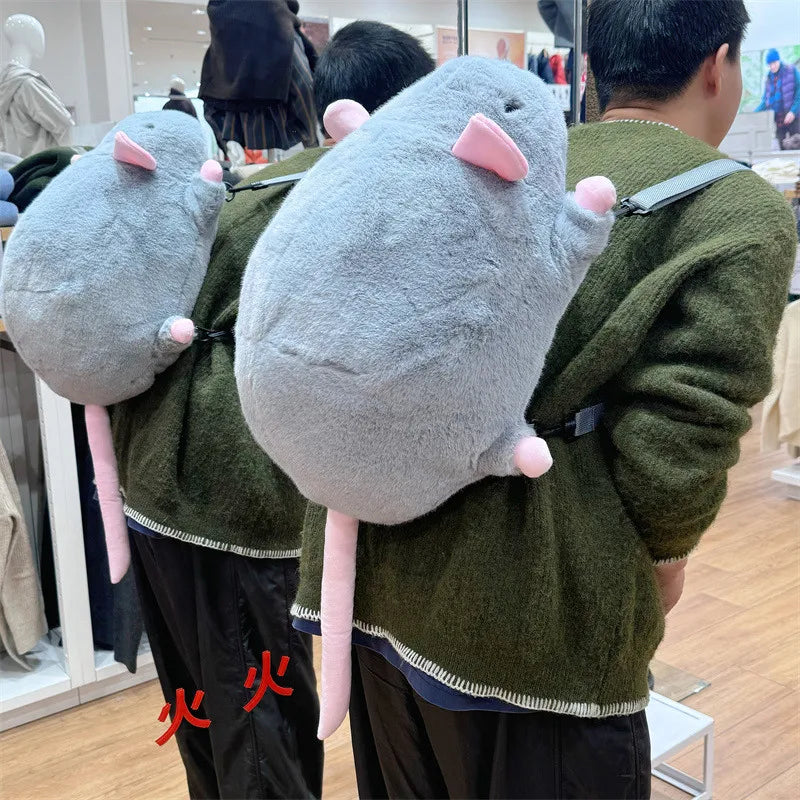Ratty the Kawaii Grey Brown Mouse Rat Backpack Snuggle Plushie