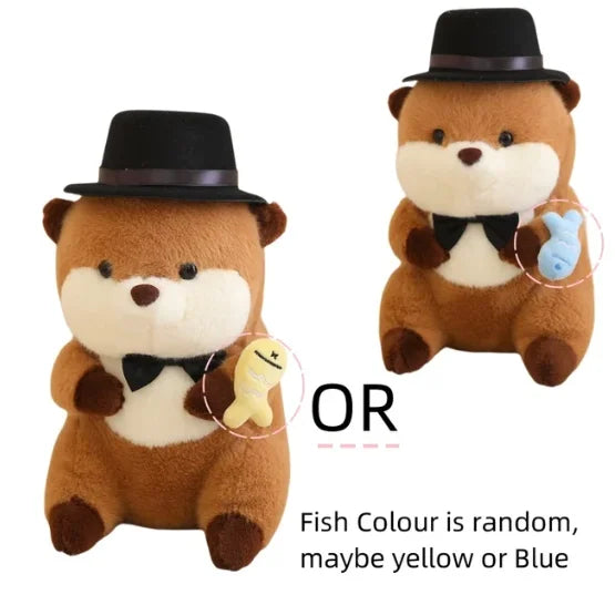 Ottie the Kawaii Lifelike Otter with Fish Plushie