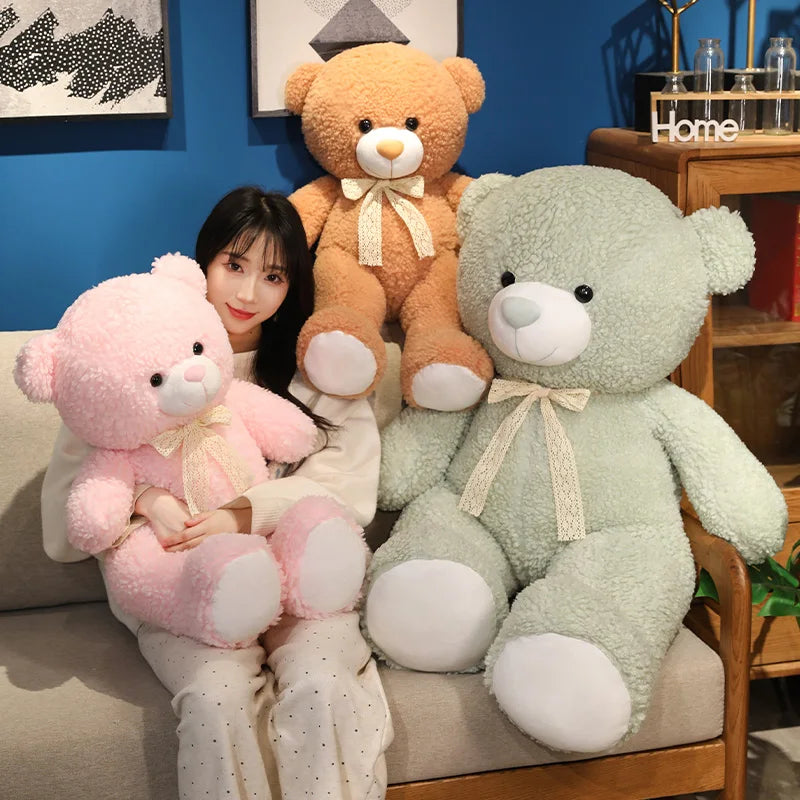 Giant Bow Tie Bear Kawaii Oversized Snuggle Plushie