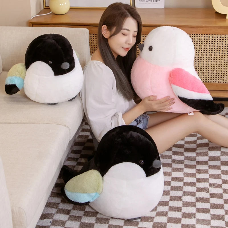 Pippin the Pudgy Round Sparrow Plush Pillow