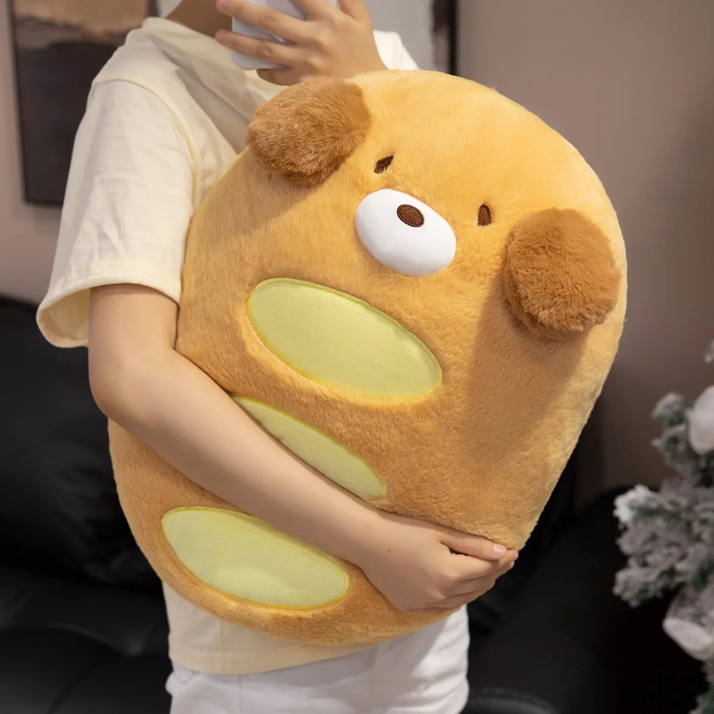 Bready the Kawaii Soft Bread Shaped Dog Snuggle Plush Pillow