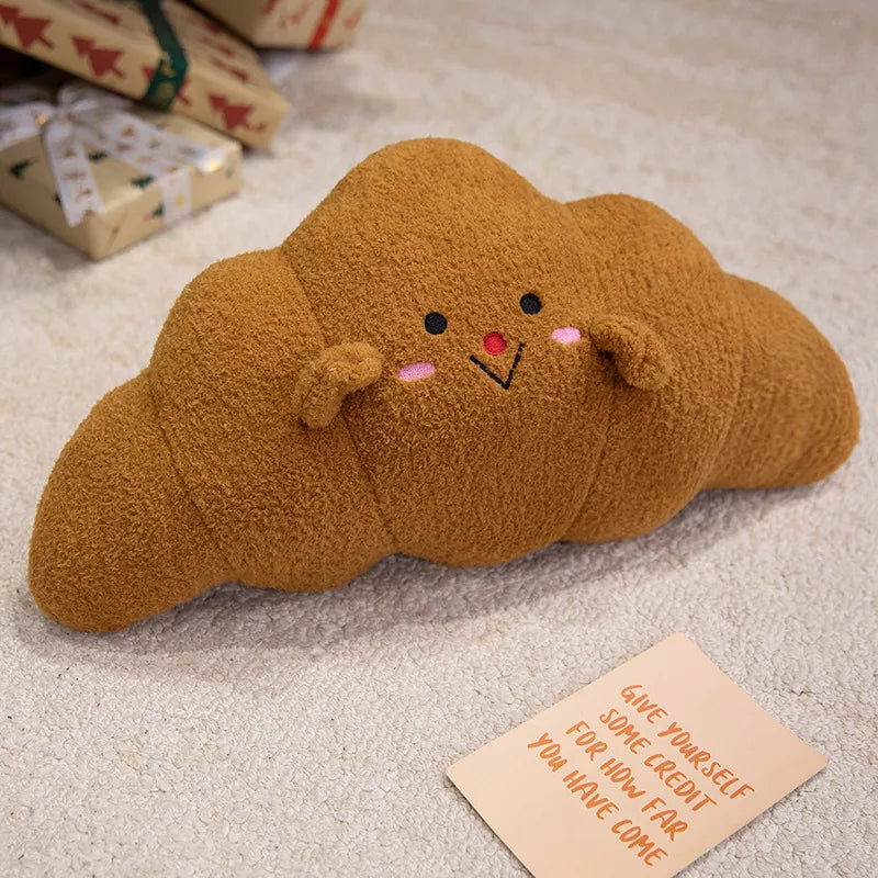 Cozy Croissant Bread Snuggle Plushie Pillow