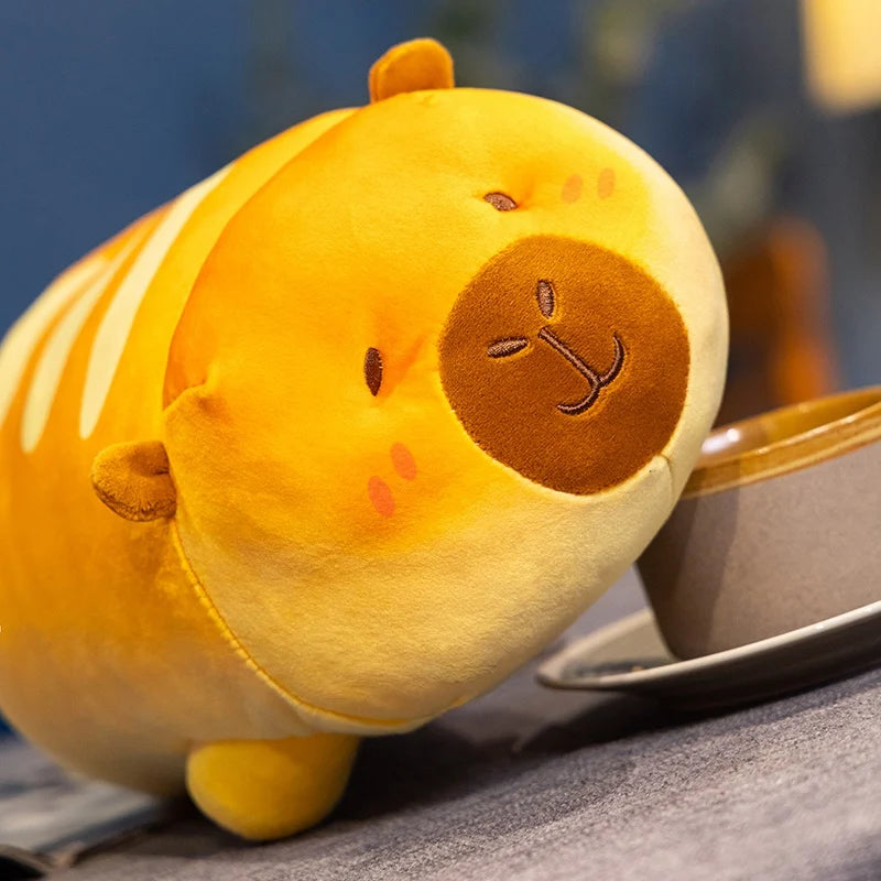 Long Bread-Loafing Kawaii Capybara Plushie Pillow